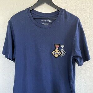 Coach The Wizard of Oz Embroidered Crest Mens T Shirt Size S Blue